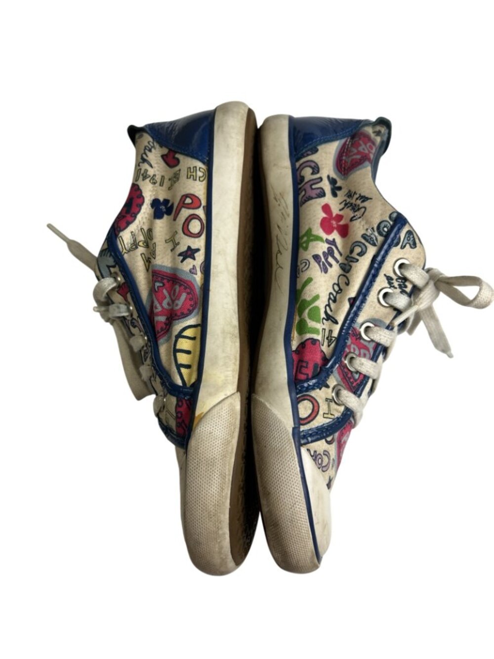 Coach Poppy Sneakers Graffiti Print Low Top Lace Up Casual Shoes 9.5B - Picture 4 of 12